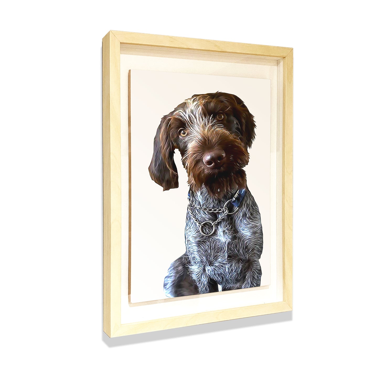 Pet Portrait Personalised Print CERAMIC TILE (40x30cm) Custom Artwork Brush Painting Picture Framed Tile Ceramic Art - Pet Dog Cat Horse Animal