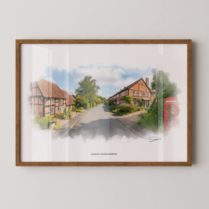 Kenilworth, Warwickshire Local Landmark Print - Ashow Village by Simon Lambert. Framed or Unframed Print Various Sizes