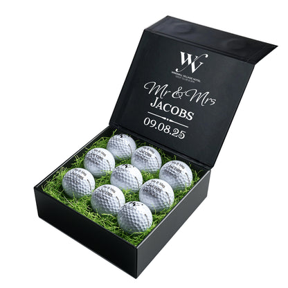 Windmill Village Personalised 9 Golf Ball Set in Branded Customised Box