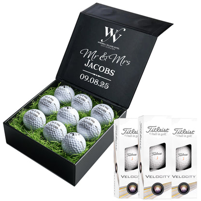 Windmill Village Personalised 9 Golf Ball Set in Branded Customised Box