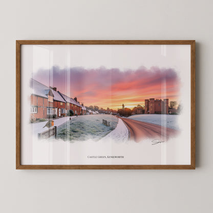 Kenilworth, Warwickshire Local Landmark Print - Castle Green Kenilworth by Simon Lambert. Framed or Unframed Print Various Sizes