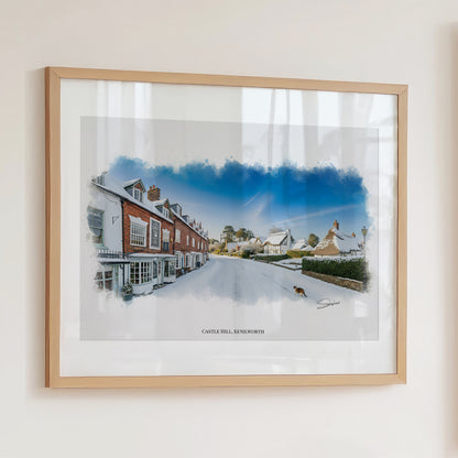 Kenilworth, Warwickshire Local Landmark Print - Castle Hill Kenilworth by Simon Lambert. Framed or Unframed Print Various Sizes