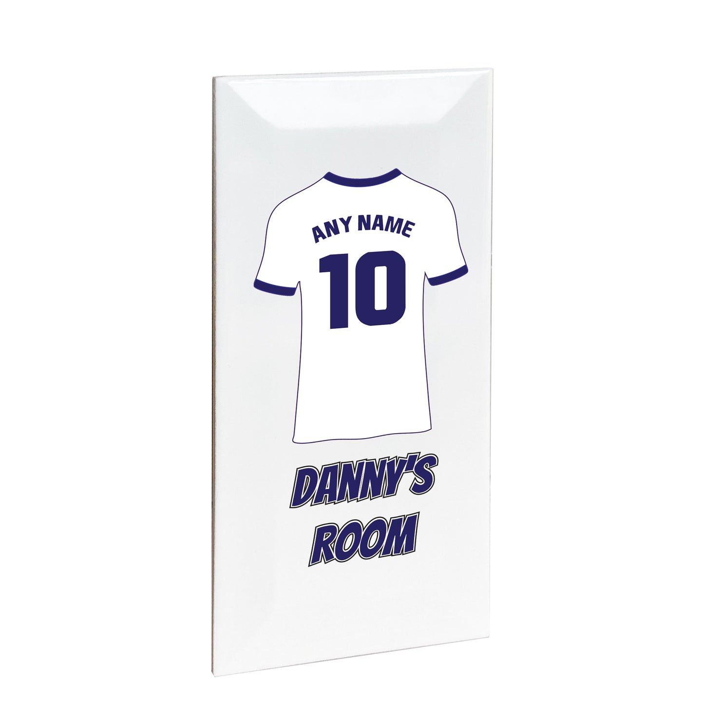 Personalised Premium Ceramic Children's Football Door Plaque - Premier Championship Football Team Shirt Style