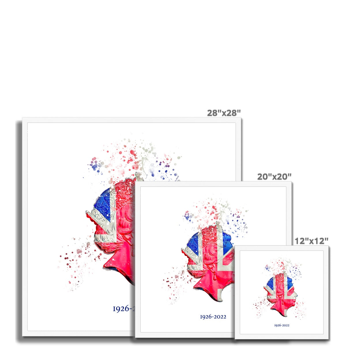 Queen Elizabeth II Commemorative Splatter Artwork Framed Print