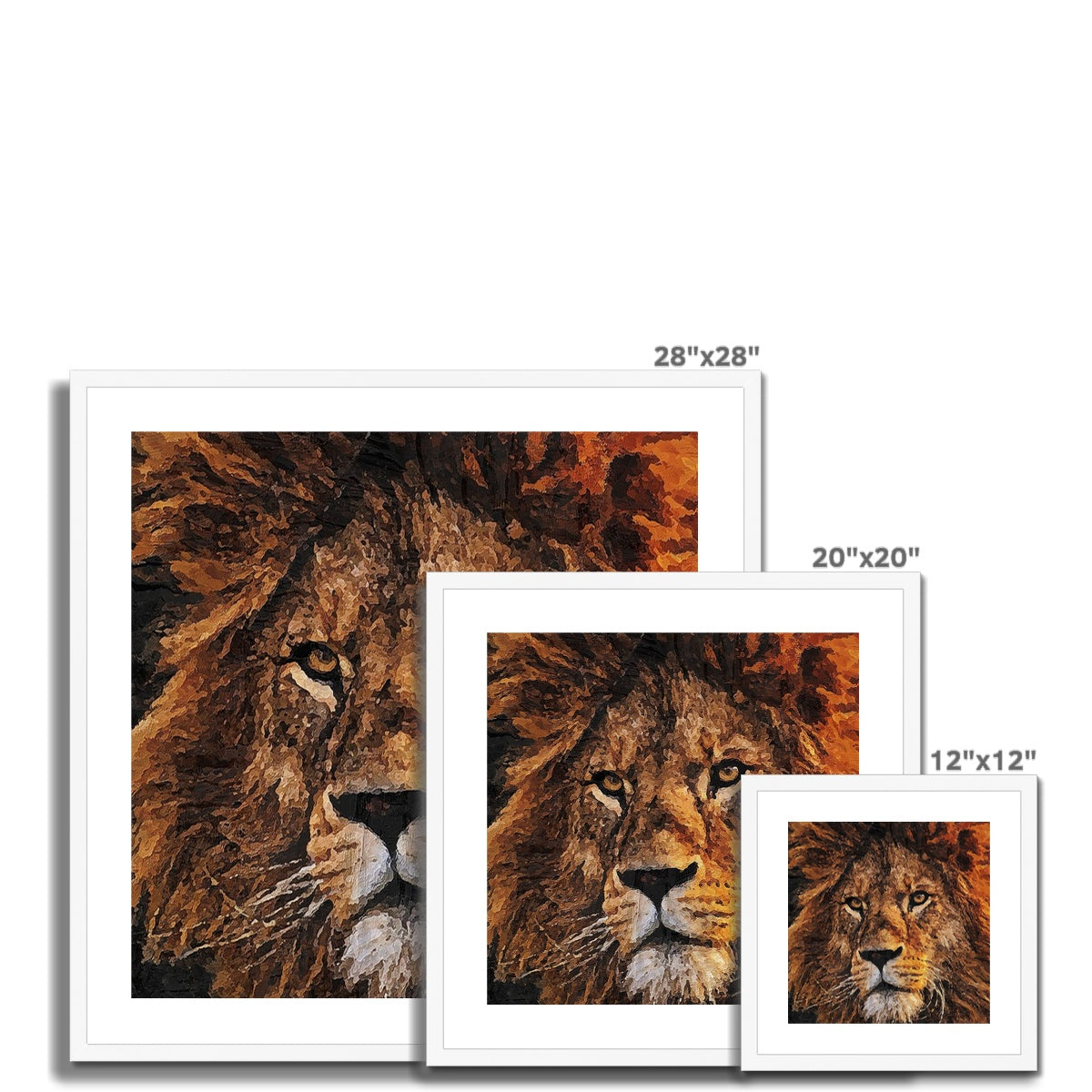 Lion Oil Palette Print Framed & Mounted Print